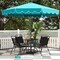 Costway 10 FT Patio Umbrella with Crank Tilt Adjustment Ruffles Vented Top 8 Ribs Beige/Brown/Gray/Blue/Red